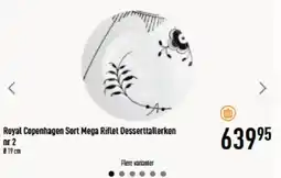 Imerco Royal Copenhagen Sort Mega Riflet Desserttallerken nr 2 tilbud