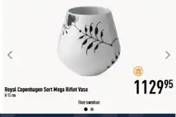 Imerco Royal Copenhagen Sort Mega Riflet Vase tilbud