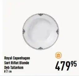 Imerco Royal Copenhagen Sort Riflet Blonde Dyb Tallerken tilbud