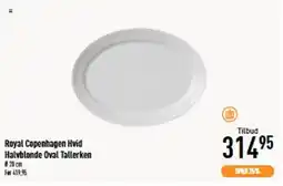 Imerco Royal Copenhagen Hvid Halvblonde Oval Tallerken 28 cm tilbud