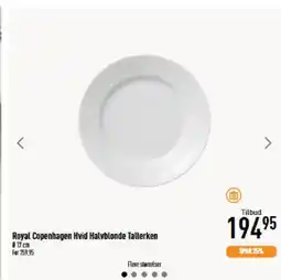 Imerco Royal Copenhagen Hvid Halvblonde Tallerken tilbud