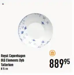 Imerco Royal Copenhagen Blå Elements Dyb Tallerken tilbud