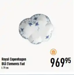 Imerco Royal Copenhagen Blå Elements Fad L 19 cm tilbud