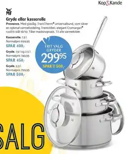 Kop & Kande Gryde erller kasserolle tilbud