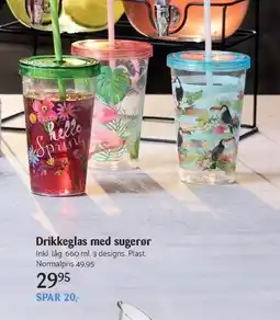 Kop & Kande Drikkeglas med sugerør tilbud