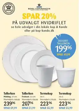 Kop & Kande Spar 20% på udvalgt hvidriflet tilbud