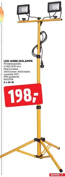 jem & fix LED-ARBEJDSLAMPE tilbud