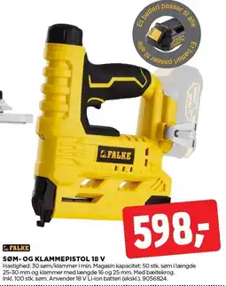jem & fix FALKE SØM- OG KLAMMEPISTOL 18 V tilbud