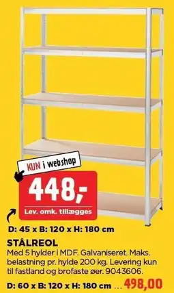 jem & fix STÅLREOL tilbud