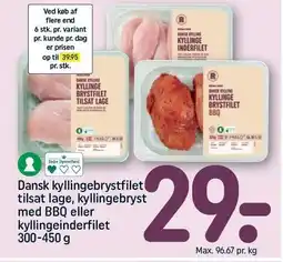 REMA 1000 Dansk kyllingebrystfilet tilsat lage, kyllingebryst med BBQ eller kyllingeinderfilet tilbud