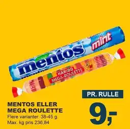Let-Køb MENTOS ELLER MEGA ROULETTE tilbud