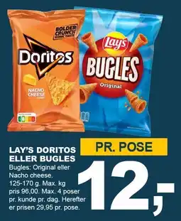 Let-Køb Lay's Doritos eller Bugles XL Chips tilbud