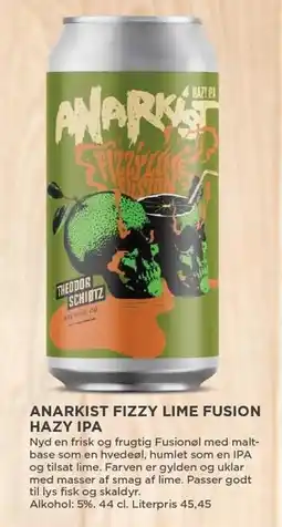 MENY ANARKIST FIZZY LIME FUSION HAZY IPA tilbud