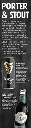 MENY GUINNESS DRAUGHT eller IRISH WHISKEY CASK STOUT tilbud