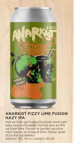 MENY ANARKIST FIZZY LIME FUSION HAZY IPA tilbud