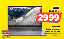 Power Lenovo IdeaPad 1 Kraftig processor & stor 512 GB SSD tilbud