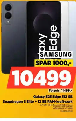 Power SAMSUNG Galaxy S25 Edge 512 GB Snapdragon 8 Elite + 12 GB RAM-kraftværk tilbud
