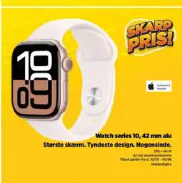 Power Watch series 10, 42 mm alu Største skærm. Tyndeste design. Nogensinde. tilbud