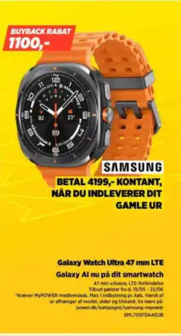 Power SAMSUNG Galaxy Watch Ultra 47 mm LTE Galaxy Al nu på dit smartwatch tilbud