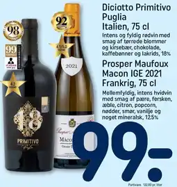 Diciotto Primitivo Puglia eller Prosper Maufoux Macon IGE 2021