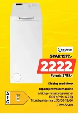 INDESIT Display med timer