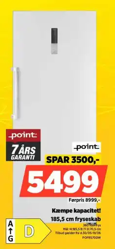 Power Point® kæmpe kapacitet! 185,5 cm fryseskab tilbud