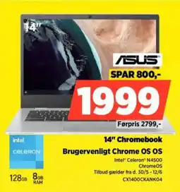 Power ASUS 14" Chromebook Brugervenligt Chrome OS OS tilbud