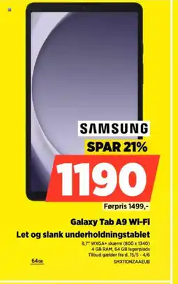 Power SAMSUNG Galaxy Tab A9 Wi-Fi Let og slank underholdningstablet tilbud