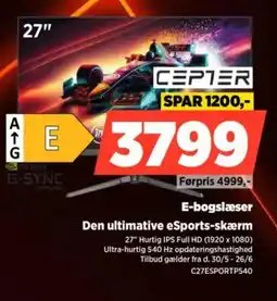Power CEPTER E-bogslæser Den ultimative eSports-skærm tilbud