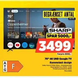 Power SHARP 70" 4K UHD Google TV tilbud