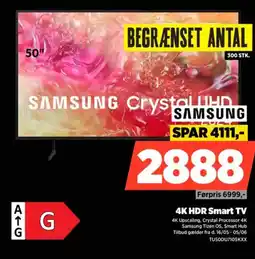 Power SAMSUNG CrystallHD 4K HDR Smart TV tilbud