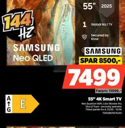 Power SAMSUNG 55" 4K Smart TV tilbud