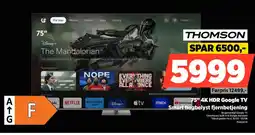 Power THOMSON 75" 4K HDR Google TV tilbud
