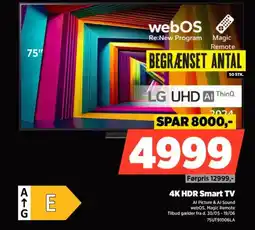 Power LG UHD Al ThinQ 4K HDR Smart TV tilbud