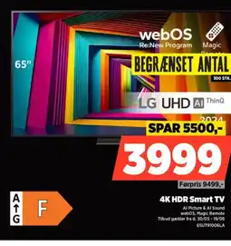 Power LG UHD Al ThinQ 4K HDR Smart TV tilbud