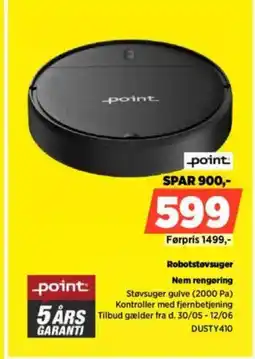Power Point robotstøvsuger nem rengøring tilbud