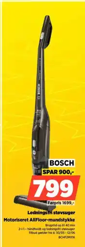 Power BOSCH Ledningsfri støvsuger Motoriseret AllFloor-mundstykke tilbud