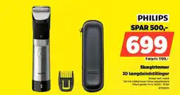 Power PHILIPS Skægtrimmer 30 længdeindstillinger tilbud