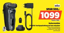 Power BRAUN Barbermaskine Praktisk hurtigopladning på fem minutter tilbud