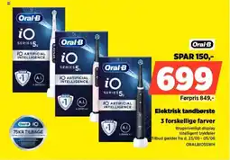 Power Oral-B Elektrisk tandbørste 3 forskellige farver tilbud