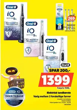 Power Oral B Elektrisk tandbørste Vælg mellem 3 forskellige farver tilbud