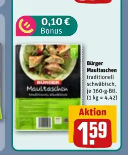 REWE DE Bürger Maultaschen traditionell schwäbisch, tilbud