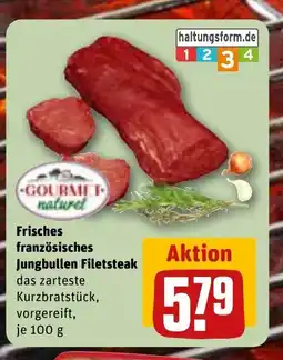 REWE DE Frisches französisches Jungbullen Filetsteak das zarteste Kurzbratstück, vorgereift, je tilbud