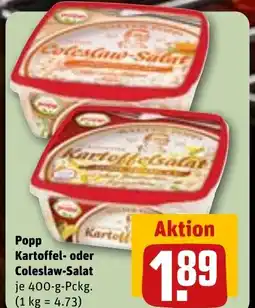 REWE DE Popp Kartoffel- oder Coleslaw-Salat tilbud