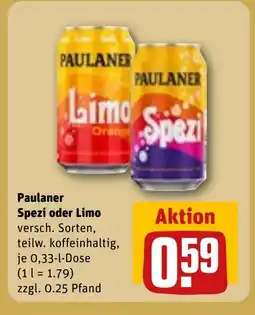 REWE DE Paulaner Spezi oder Limo tilbud