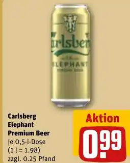 REWE DE Carlsberg Elephant Premium Beer tilbud