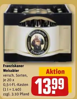 REWE DE Franziskaner Weissbier versch. Sorten, je 20 x tilbud