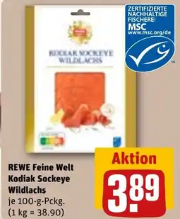 REWE DE REWE Feine Welt Kodiak Sockeye Wildlachs tilbud