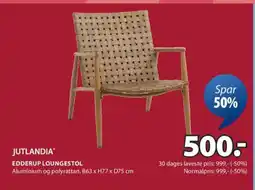 JYSK JUTLANDIA EDDERUP LOUNGESTOL tilbud