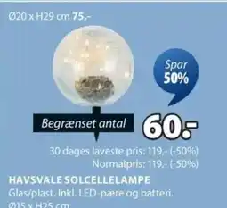 JYSK HAVS VALE SOLCELLELAMPE tilbud